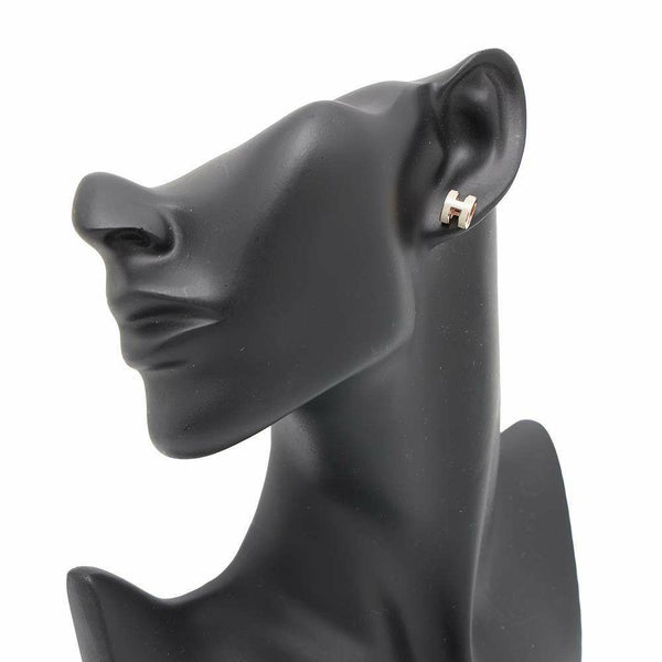 エルメス ピアス ミニ・ポップアッシュ マロングラッセ/ピンクゴールド金具 Hモチーフ HERMES Pop H ポップH
