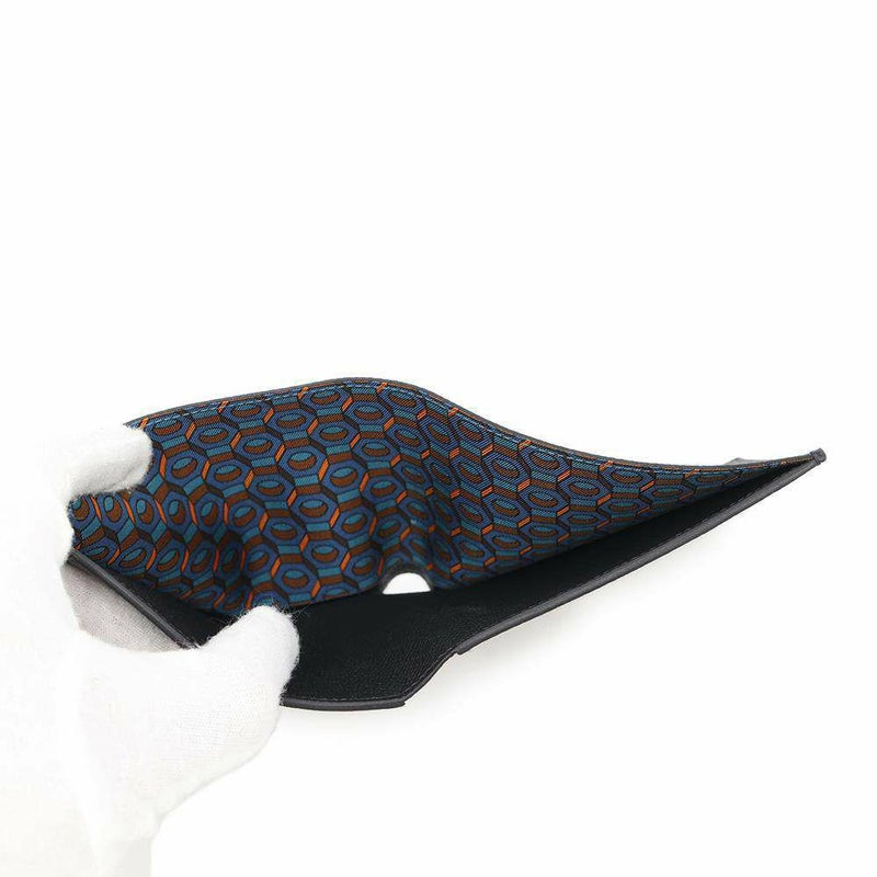 エルメス 二つ折り財布 シチズンツイル コンパクト ブラック エプソン B刻印 HERMES 財布 メンズ 黒