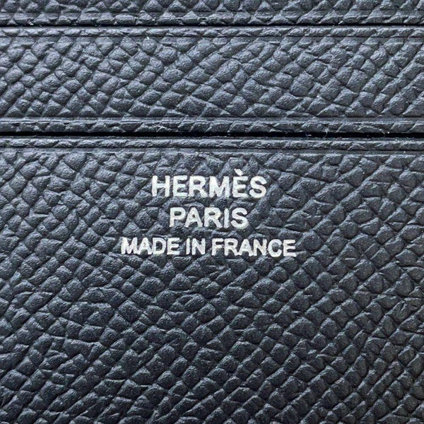 エルメス 二つ折り財布 シチズンツイル コンパクト ブラック エプソン B刻印 HERMES 財布 メンズ 黒