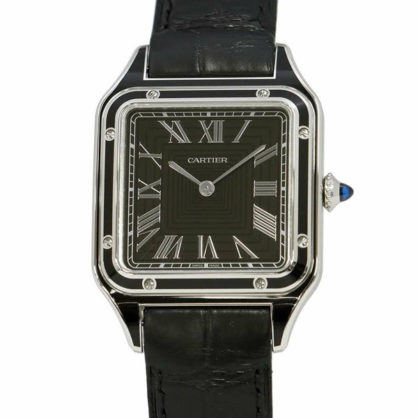 カルティエ サントス デュモン LM WSSA0046 Cartier 腕時計 黒文字盤 手巻き