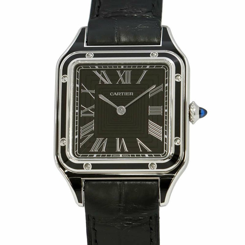 カルティエ サントス デュモン LM WSSA0046 Cartier 腕時計 黒文字盤 手巻き