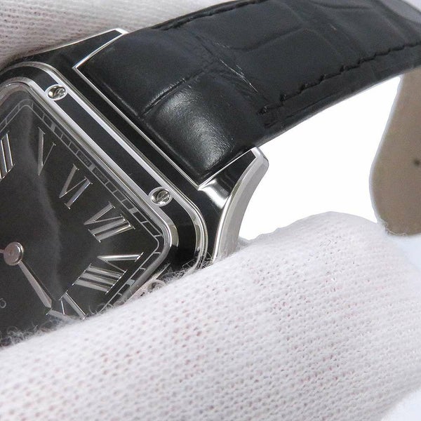 カルティエ サントス デュモン LM WSSA0046 Cartier 腕時計 黒文字盤 手巻き