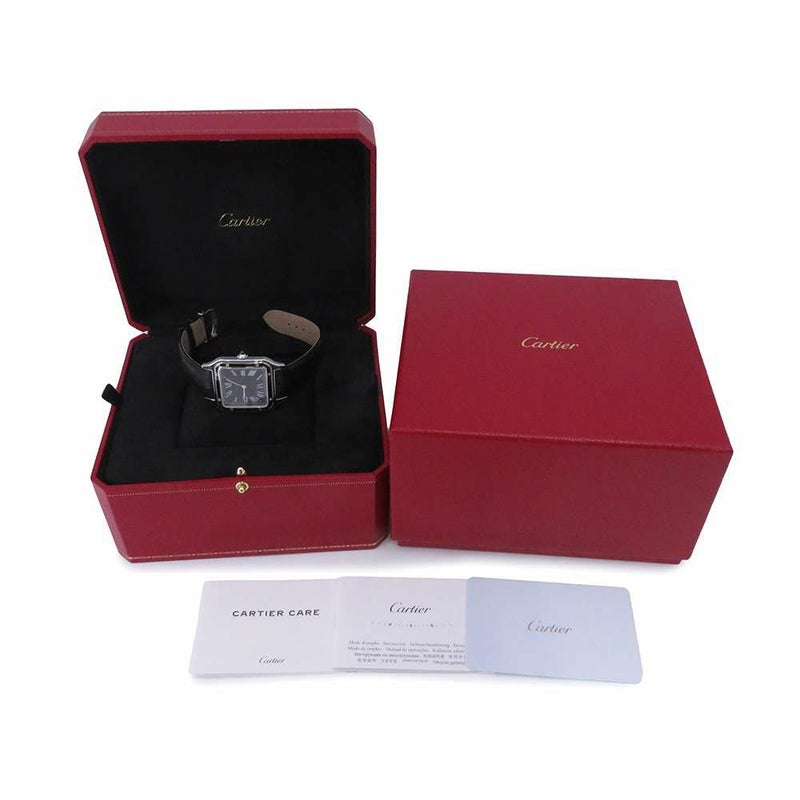 カルティエ サントス デュモン LM WSSA0046 Cartier 腕時計 黒文字盤 手巻き