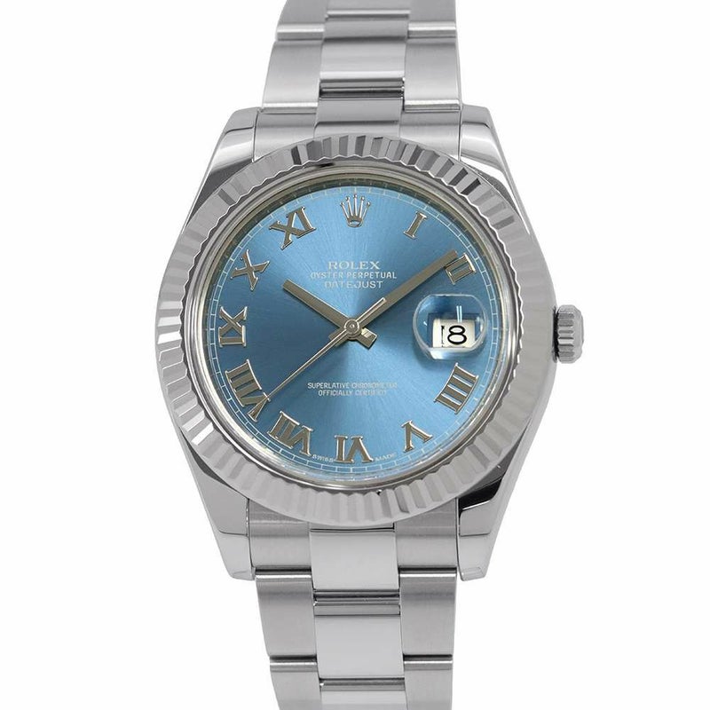 ロレックス デイトジャスト2 ランダムシリアル ルーレット 116334 ROLEX 腕時計 ブルー文字盤 ローマン