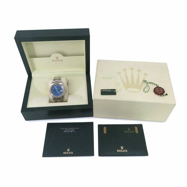 ロレックス デイトジャスト2 ランダムシリアル ルーレット 116334 ROLEX 腕時計 ブルー文字盤 ローマン