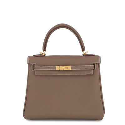 Hermès Kelly 25 Etoupe Togo Gold