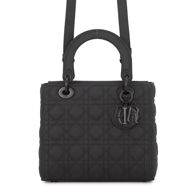 クリスチャン・ディオール ハンドバッグ Lady Dior ミディアム ウルトラマットカーフスキン M0565SLOI_M989 ２wayショルダー 黒
