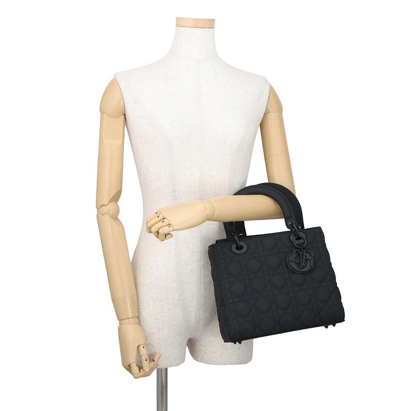 クリスチャン・ディオール ハンドバッグ Lady Dior ミディアム ウルトラマットカーフスキン M0565SLOI_M989 ２wayショルダー 黒