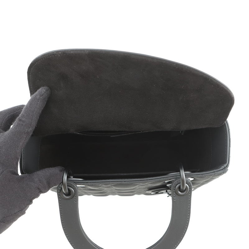 クリスチャン・ディオール ハンドバッグ Lady Dior ミディアム ウルトラマットカーフスキン M0565SLOI_M989 ２wayショルダー 黒