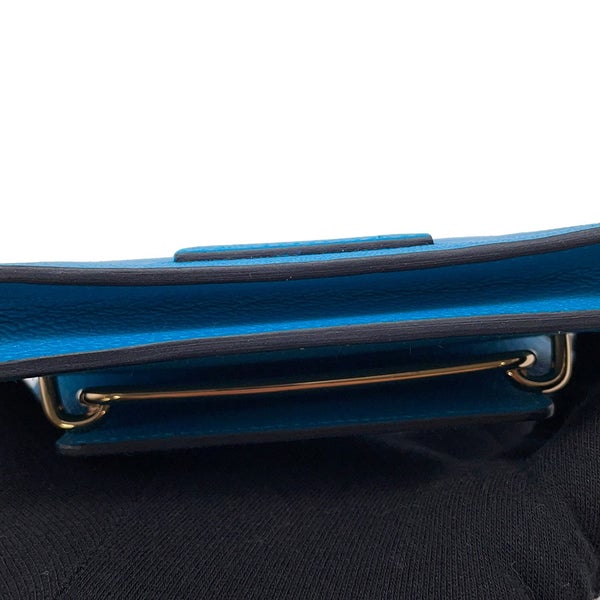 エルメス 財布 ロウリス ルリ スリム ブルーフリーダ/ゴールド金具 シェブルミゾル B刻印 財布 シェーブル