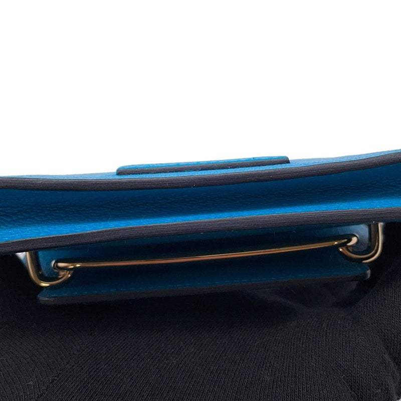 エルメス 財布 ロウリス ルリ スリム ブルーフリーダ/ゴールド金具 シェブルミゾル B刻印 財布 シェーブル