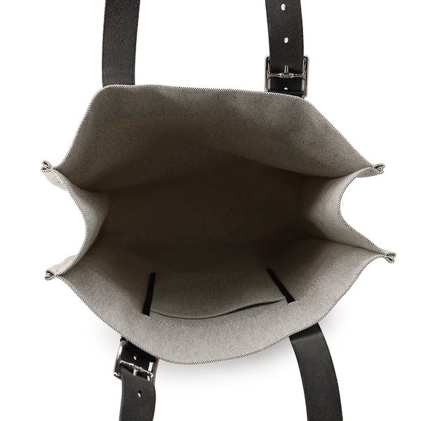 エルメス トートバッグ エトリヴィエール ショッピング エクリュ/ブラック/シルバー金具 トワルアッシュ/ヴァッシュハンター A刻印
