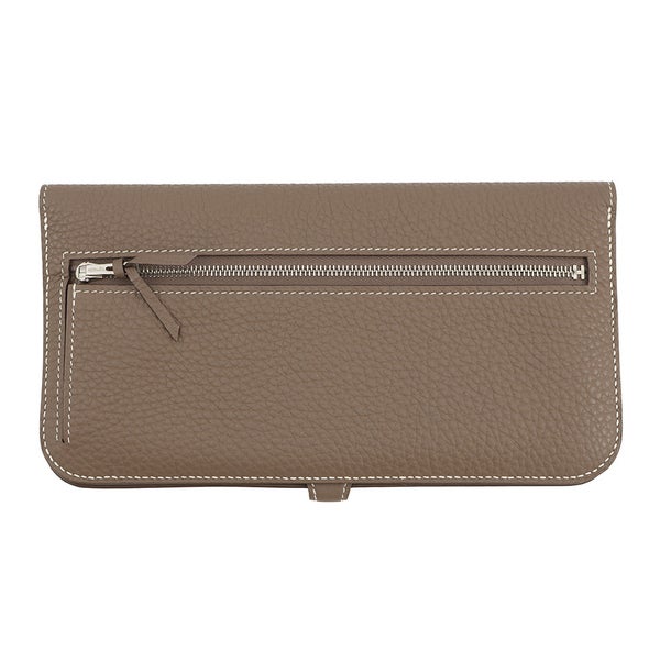 エルメス 長財布 ドゴンロング エトゥープ/シルバー金具 トゴ X刻印 HERMES 財布