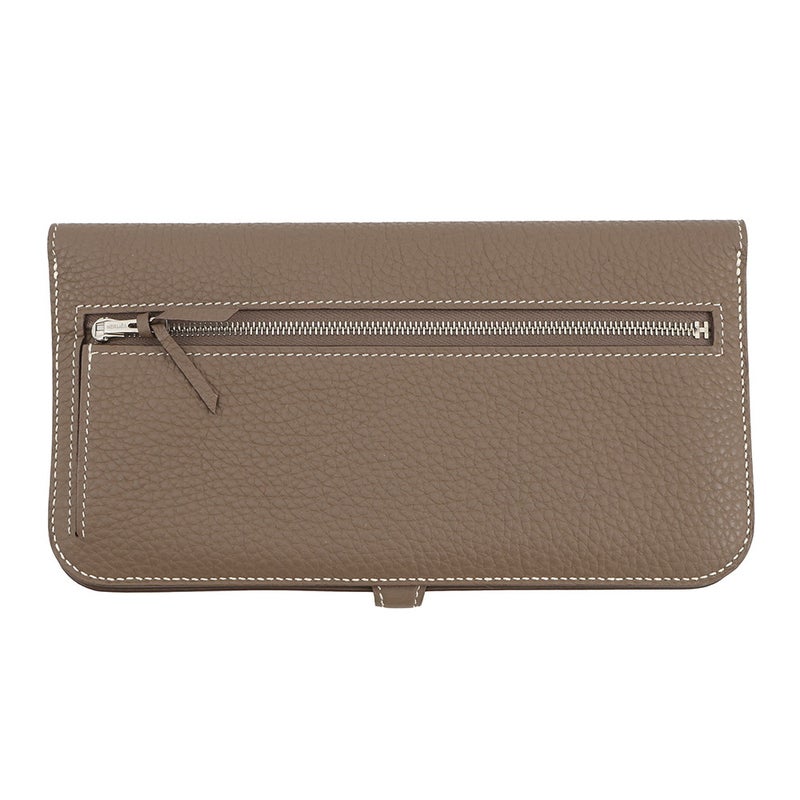 エルメス 長財布 ドゴンロング エトゥープ/シルバー金具 トゴ X刻印 HERMES 財布