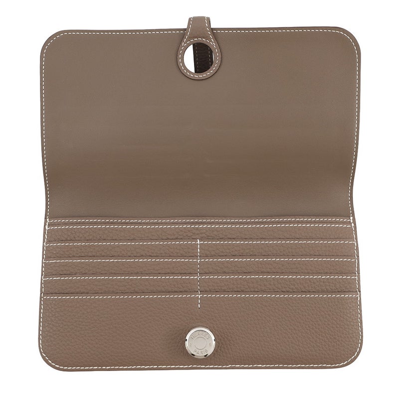 エルメス 長財布 ドゴンロング エトゥープ/シルバー金具 トゴ X刻印 HERMES 財布