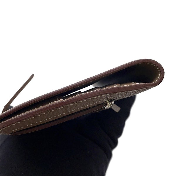 エルメス 長財布 ドゴンロング エトゥープ/シルバー金具 トゴ X刻印 HERMES 財布