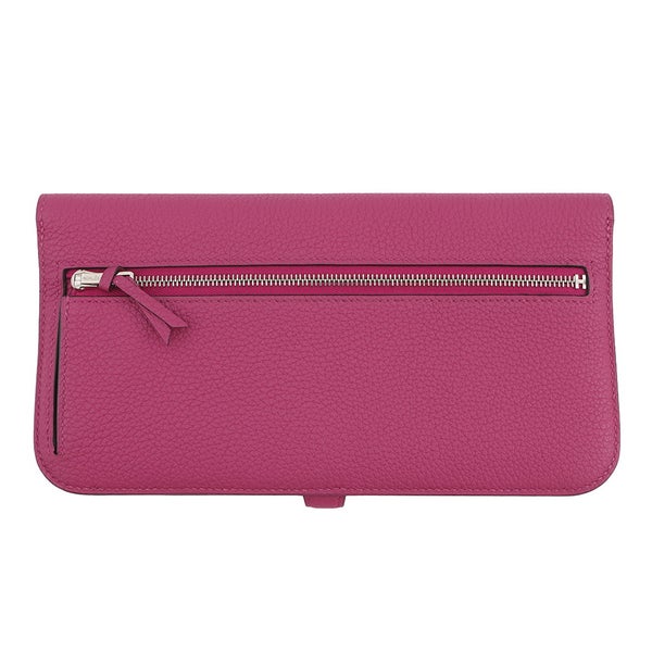 エルメス 長財布 ドゴンロング ローズパープル/シルバー金具 トゴ C刻印 HERMES 財布