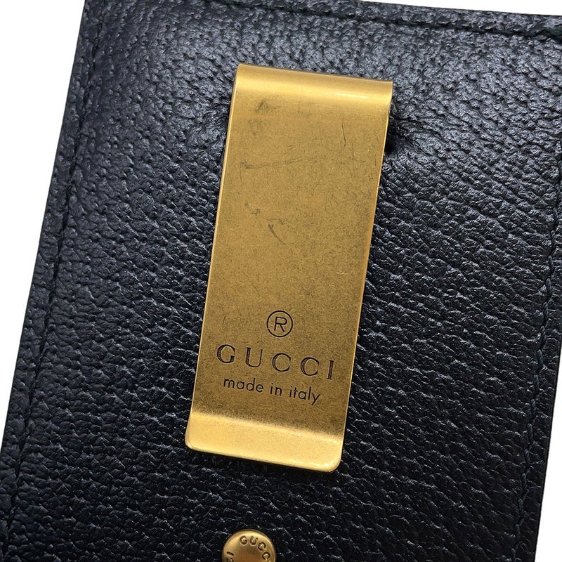 グッチ カードケース GGマーモント マネークリップ レザー 436022 GUCCI 財布 黒