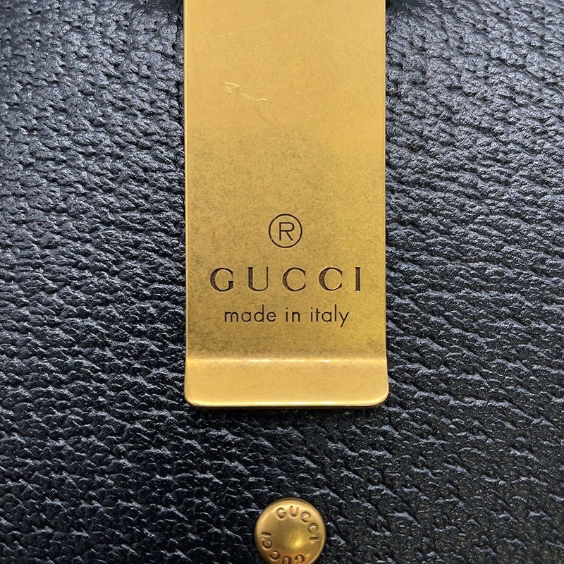 グッチ カードケース GGマーモント マネークリップ レザー 436022 GUCCI 財布 黒