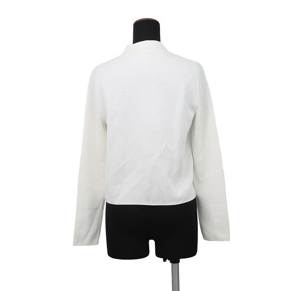 エルメス カーディガン フェロヌリー Ferronnerie レーヨン レディースサイズ36 H6E2732D8TL HERMES トップス 白
