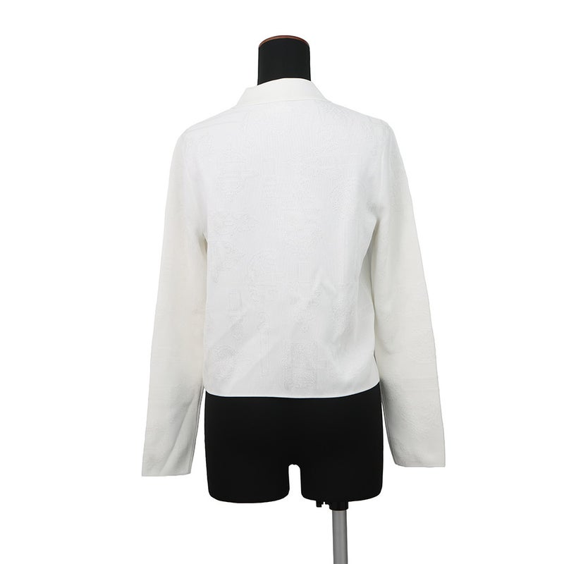エルメス カーディガン フェロヌリー Ferronnerie レーヨン レディースサイズ36 H6E2732D8TL HERMES トップス 白