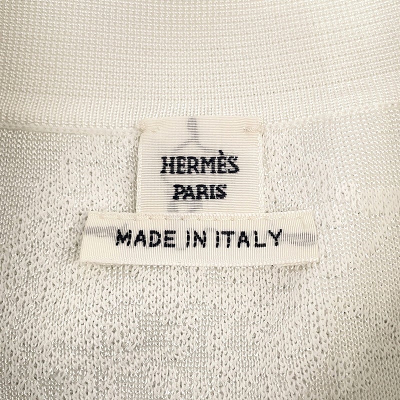 エルメス カーディガン フェロヌリー Ferronnerie レーヨン レディースサイズ36 H6E2732D8TL HERMES トップス 白