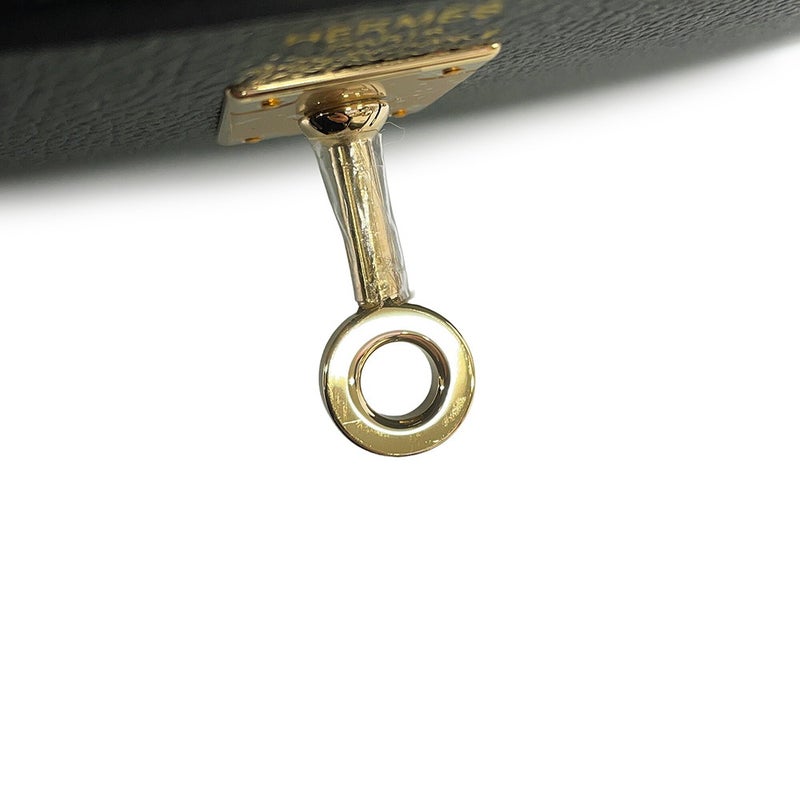 エルメス ケリー25 外縫い トリコロール ヴェールマングローブ/グリパンタン/ブラック/シャンパンゴールド金具 エプソン G刻印