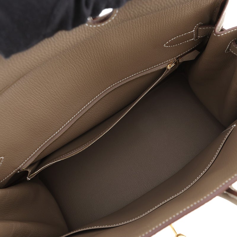 エルメス バーキン35 エトゥープ/ゴールド金具 トゴ K刻印 HERMES ハンドバッグ