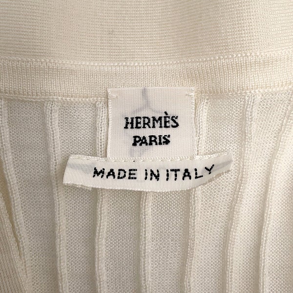 エルメス カーディガン カシミヤ シルク レディースサイズ36 6E2735DG HERMES トップス 白