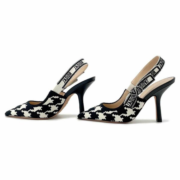 クリスチャン・ディオール パンプス J'ADIOR スリング バック 千鳥格子 レディースサイズ35  Christian Dior 白 黒