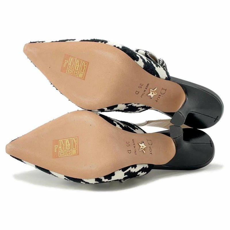 クリスチャン・ディオール パンプス J'ADIOR スリング バック 千鳥格子 レディースサイズ35  Christian Dior 白 黒