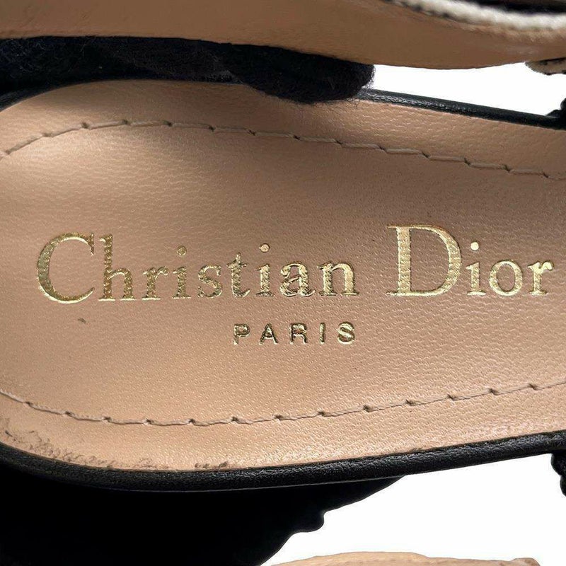 クリスチャン・ディオール パンプス J'ADIOR スリング バック 千鳥格子 レディースサイズ35  Christian Dior 白 黒