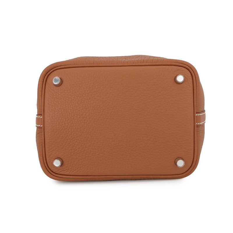エルメス ハンドバッグ ピコタンロックPM ゴールド/シルバー金具 トリヨンクレマンス G刻印 HERMES トートバッグ