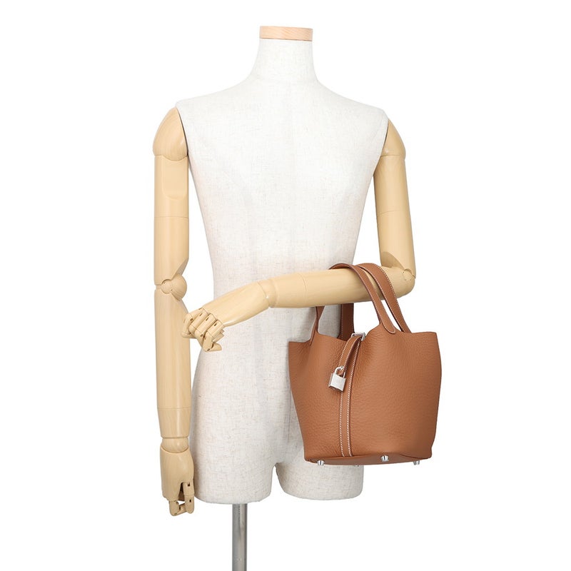 エルメス ハンドバッグ ピコタンロックPM ゴールド/シルバー金具 トリヨンクレマンス G刻印 HERMES トートバッグ