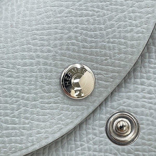 エルメス カードケース カルヴィ ブルーグラシエ/シルバー金具 エプソン K刻印 HERMES 名刺入れ 財布