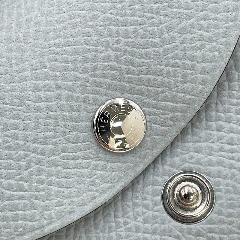 エルメス カードケース カルヴィ ブルーグラシエ/シルバー金具 エプソン K刻印 HERMES 名刺入れ 財布