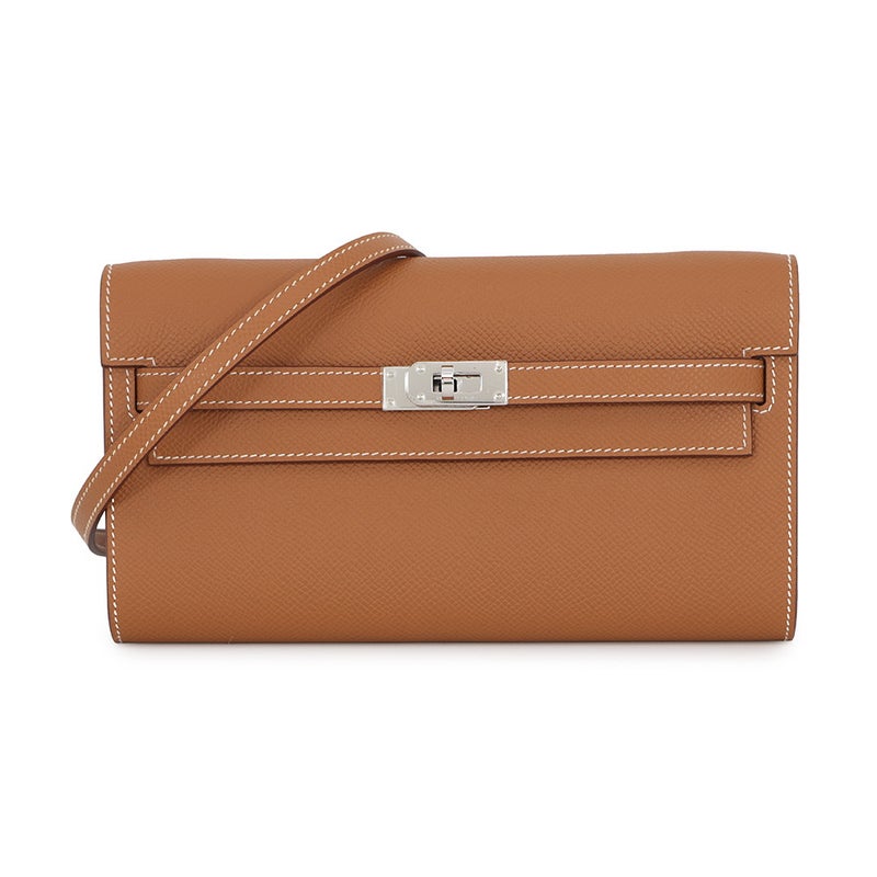 エルメス 長財布 ケリーウォレット ロング トゥーゴー ゴールド/シルバー金具 エプソン K刻印 HERMES