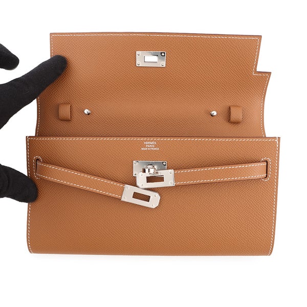 エルメス 長財布 ケリーウォレット ロング トゥーゴー ゴールド/シルバー金具 エプソン K刻印 HERMES