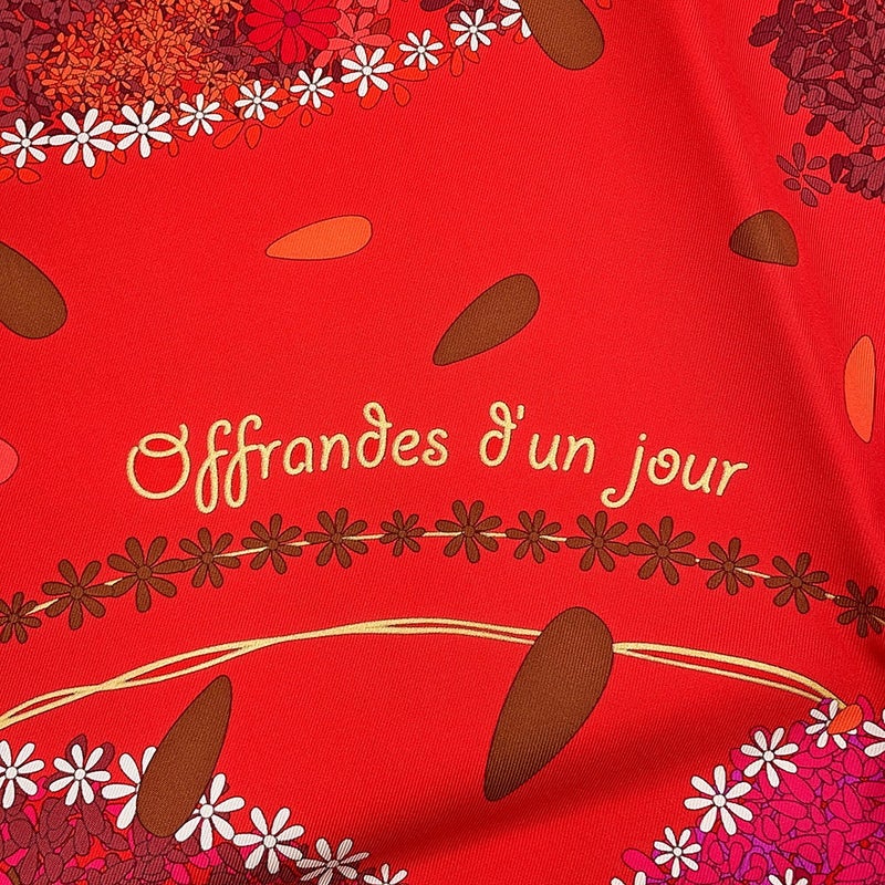 エルメス スカーフ カレ90 花の捧げ物 OFFRANDES D'UN JOUR シルク HERMES