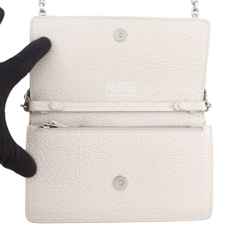 メゾンマルジェラ チェーンウォレット ４ステッチ レザー SA3UI0008 Maison Margiela 財布 白