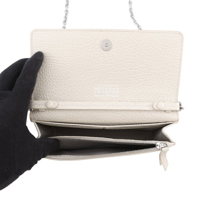 メゾンマルジェラ チェーンウォレット ４ステッチ レザー SA3UI0008 Maison Margiela 財布 白