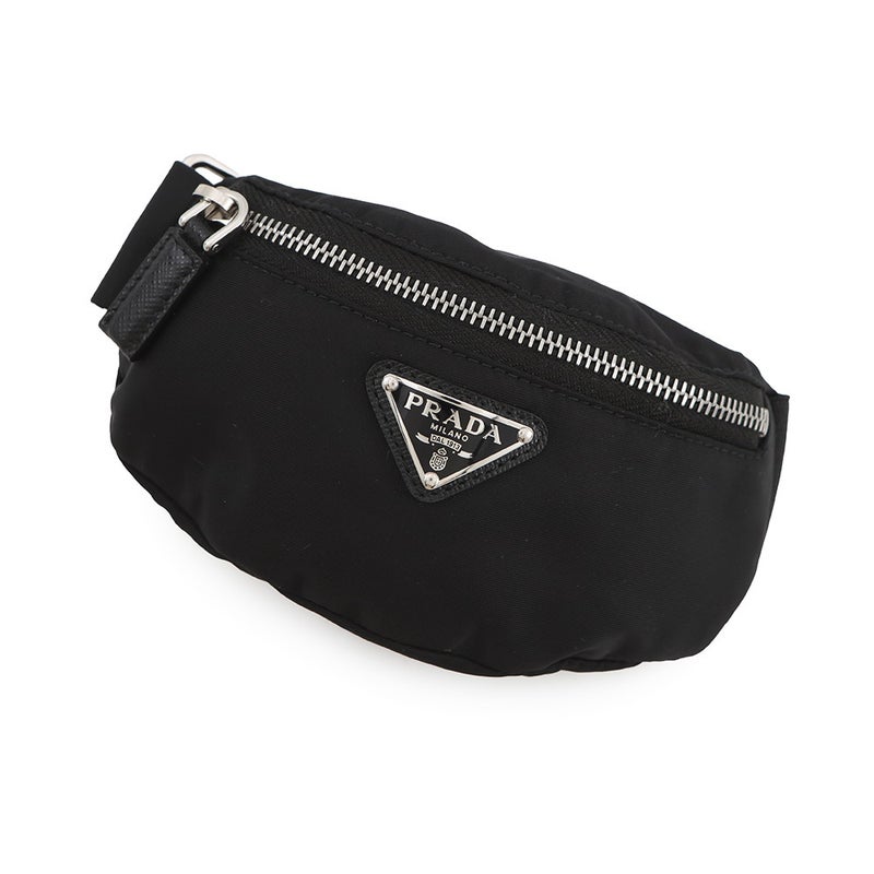プラダ ポーチ Re-Nylon トライアングルロゴ リストバンドポーチ ナイロン 2TT095 PRADA ミニ ポーチ 黒