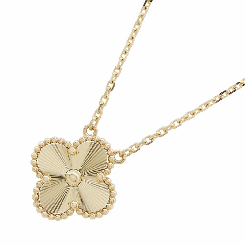 ヴァンクリーフ&アーペル ネックレス ヴィンテージ アルハンブラ ペンダント ギヨシェ K18YGイエローゴールド VCARP4KL00