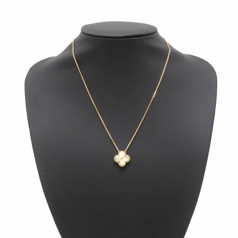 ヴァンクリーフ&アーペル ネックレス ヴィンテージ アルハンブラ ペンダント ギヨシェ K18YGイエローゴールド VCARP4KL00