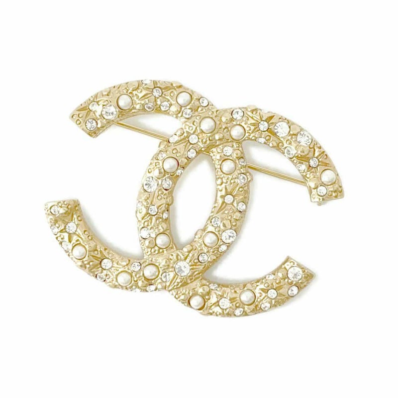 シャネル ブローチ ココマーク メタル フェイクパール ラインストーン A18A CHANEL アクセサリー