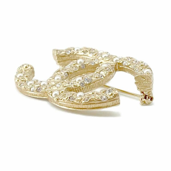シャネル ブローチ ココマーク メタル フェイクパール ラインストーン A18A CHANEL アクセサリー