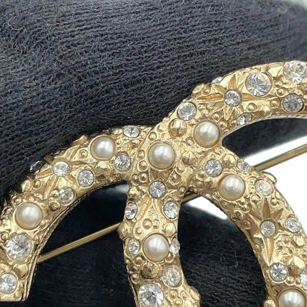 シャネル ブローチ ココマーク メタル フェイクパール ラインストーン A18A CHANEL アクセサリー