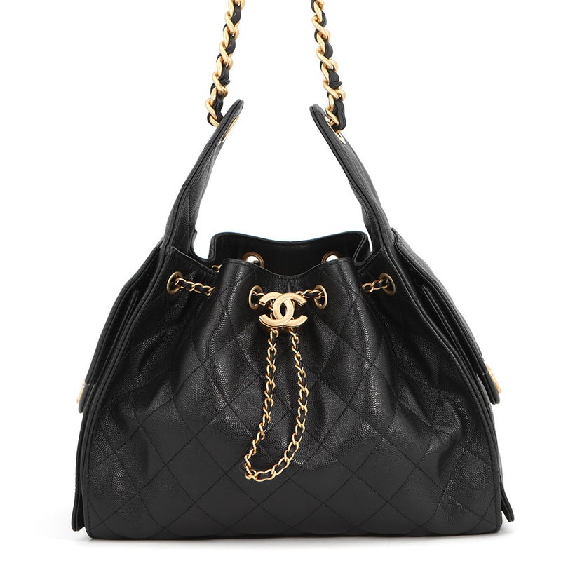 シャネル チェーンショルダーバッグ ココマーク CHANEL 25 スモール キャビアスキン AS5293 CHANEL 黒