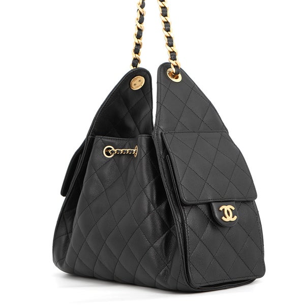 シャネル チェーンショルダーバッグ ココマーク CHANEL 25 スモール キャビアスキン AS5293 CHANEL 黒