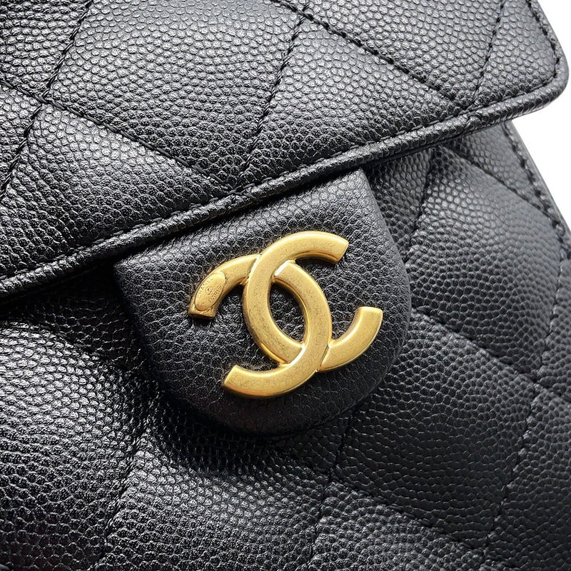シャネル チェーンショルダーバッグ ココマーク CHANEL 25 スモール キャビアスキン AS5293 CHANEL 黒
